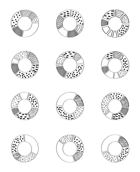 Diagrama Doodle Vector Conjunto Gráfico Burbuja Negocios Conjunto Croquis Vector — Archivo Imágenes Vectoriales