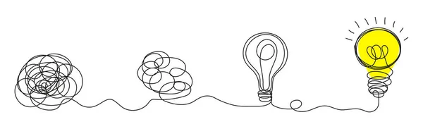 Brainstorming Vector Concept Process Solving Unleashing Idea Text Sketch Style — Stock Vector