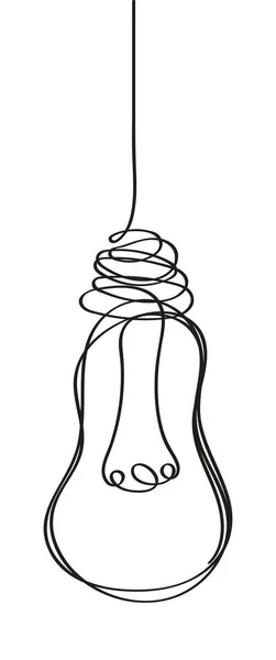 Light Bulb Vector Line Dodle Style Brainstorming Vector Concept Lightbulb — Stock Vector
