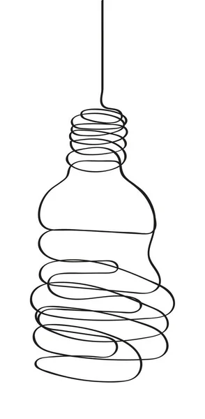 Light Bulb Vector Line Dodle Style Brainstorming Vector Concept Lightbulb — Stock Vector