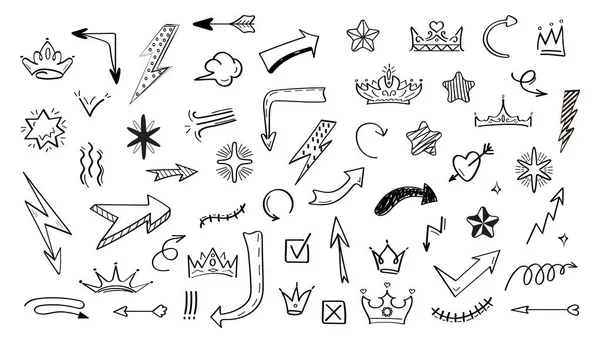 Elementi Infografici Doodle Vettore Social Media Simboli Web App Social — Vettoriale Stock