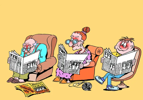 Family idyll. caricature