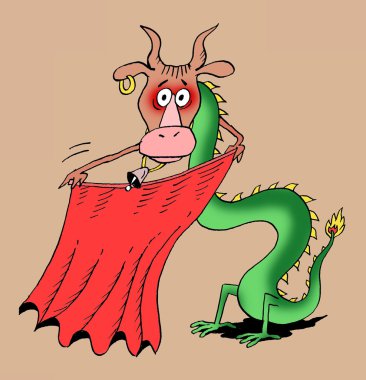 karikatür. boğa savaşçısı