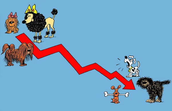 Karikatúra. A regresszió rendszer — Stock Fotó
