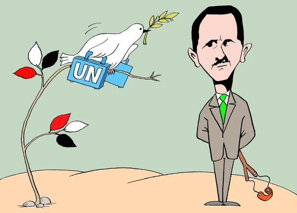 Caricature. Cunning Bashar - al - Assad — Stok fotoğraf