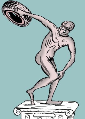 karikatür. discobolus