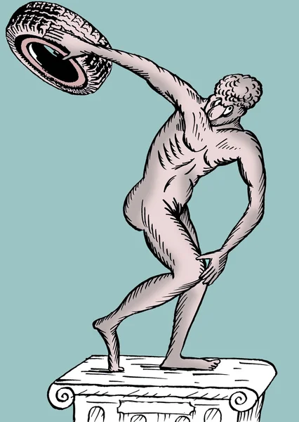 Caricatura. Discobolus Fotografias De Stock Royalty-Free