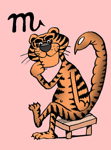 Карикатура. Мыслящий тигр
