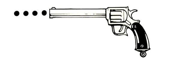 Karikatyr. skytte pistol — Stockfoto