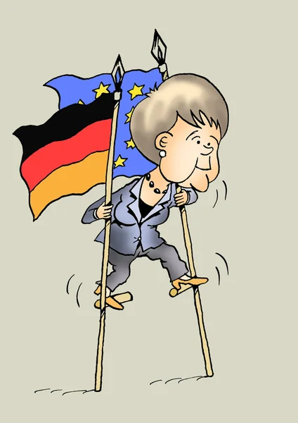 Karikatür. Angela merkel. Alman siyaset Telifsiz Stok Imajlar