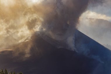 Cumbre Vieja Volkanı 'nın patlaması. La Palma.