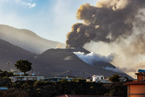 Cumbre Vieja Volkanı 'nın patlaması. La Palma.