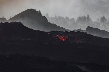 Cumbre Vieja Volkanı 'nın patlaması. La Palma.