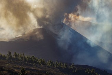 Cumbre Vieja Volkanı 'nın patlaması. La Palma.