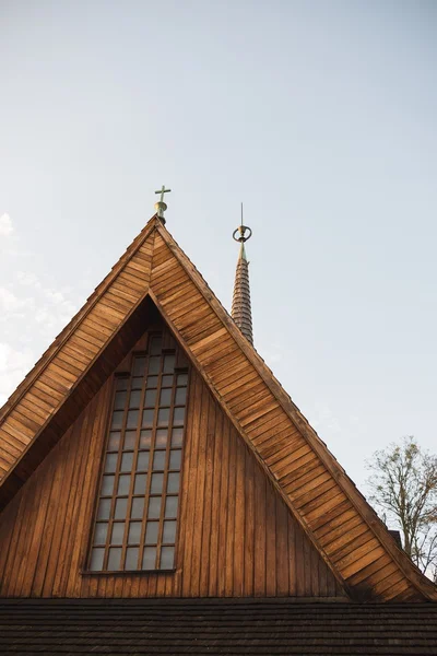 Church roof with little cross. — Stock Photo, Image