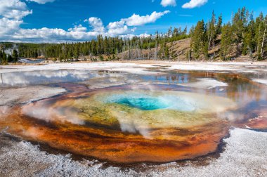 Colorful geothermal basin. clipart