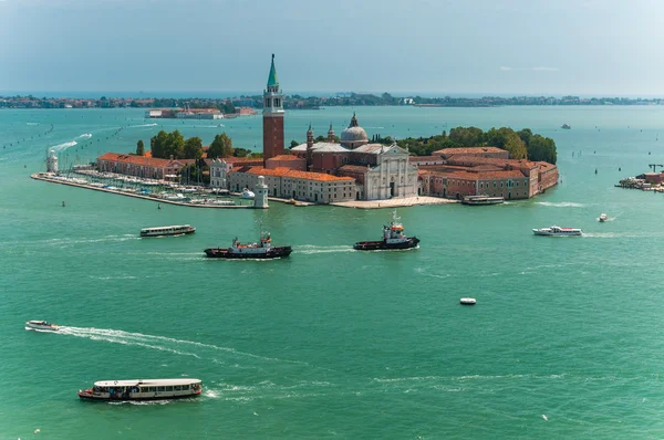 Vista de la Iglesia de San Giorgio Maggiore y el Gran Canal, Venecia, Italia . — Foto de Stock