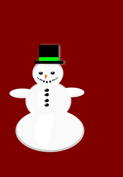 Biglietto di auguri natalizio pupazzo di neve vettoriale . — Vettoriale Stock