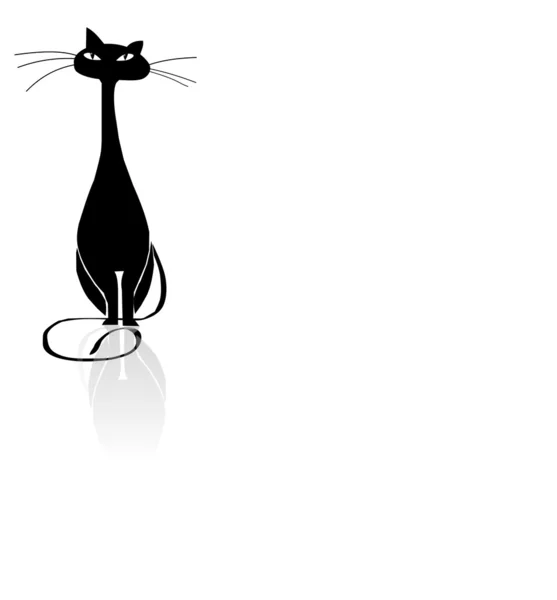 Gato negro — Vector de stock