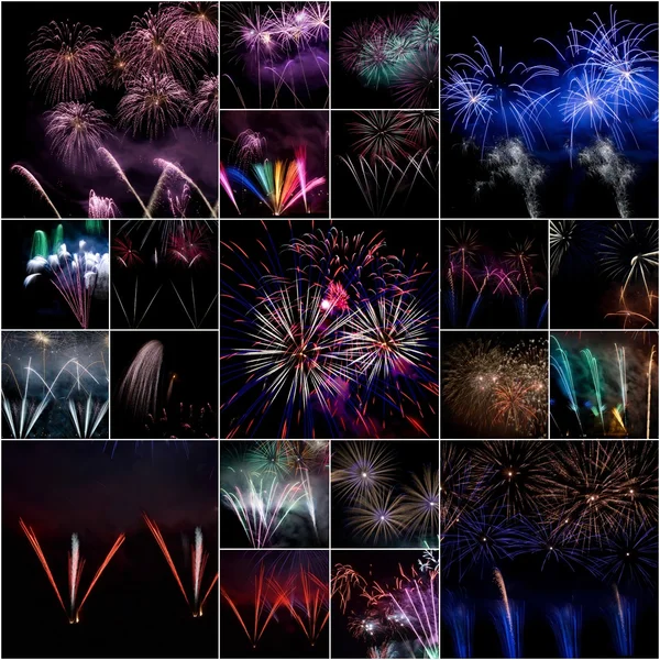 Firework collage — Stock Photo, Image