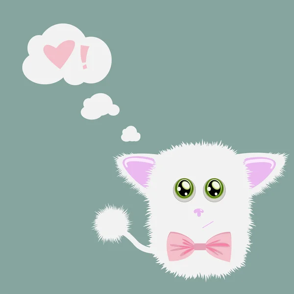 Chaton blanc mignon — Image vectorielle