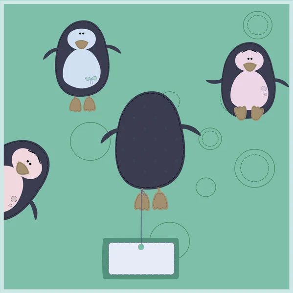 Pingüinos lindos — Vector de stock