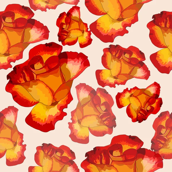 Abstracte romantische patroon met rozen — Stockvector