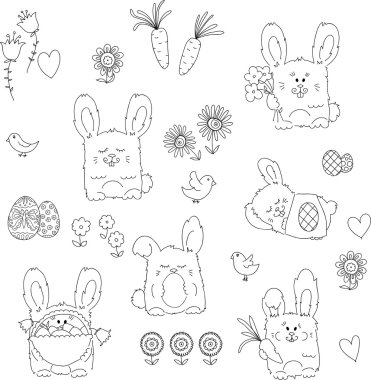 bunnies ile şirin seamless modeli