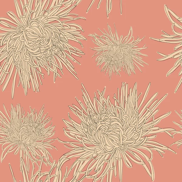 Abstrakter floraler Hintergrund. nahtloses Retro-Blumenmuster — Stockvektor