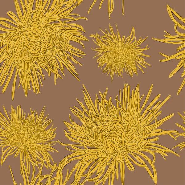 抽象的な花の背景。シームレスなレトロ花柄 — ストックベクタ