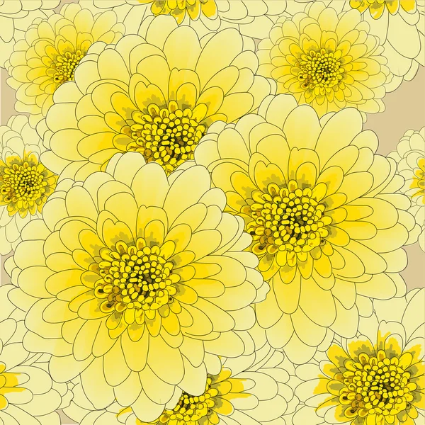 Schönes Muster mit Chrysanthemen — Stockvektor