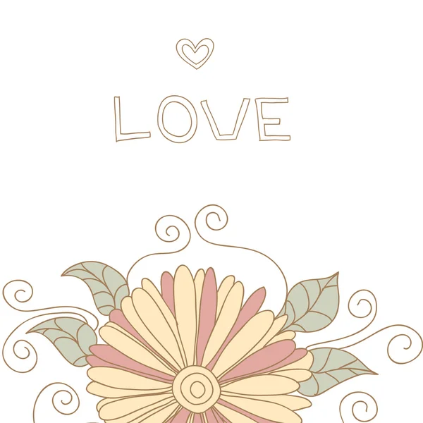 Beautiful card with a flower and place for your text. Great card for Valentine's Day — Stock Vector