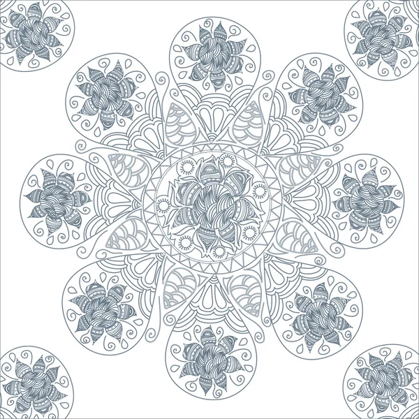 Ornamental lace pattern, circle background with many detail — Stock Vector