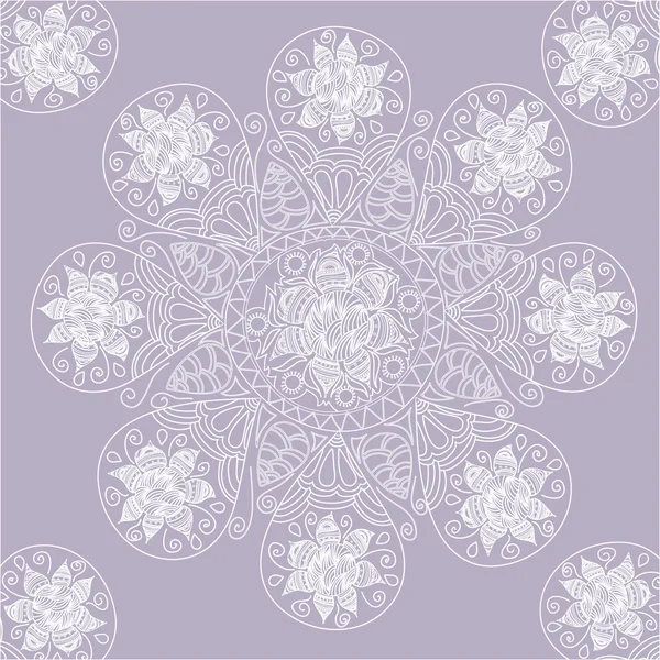Ornamental lace pattern, circle background with many detail — Stock Vector