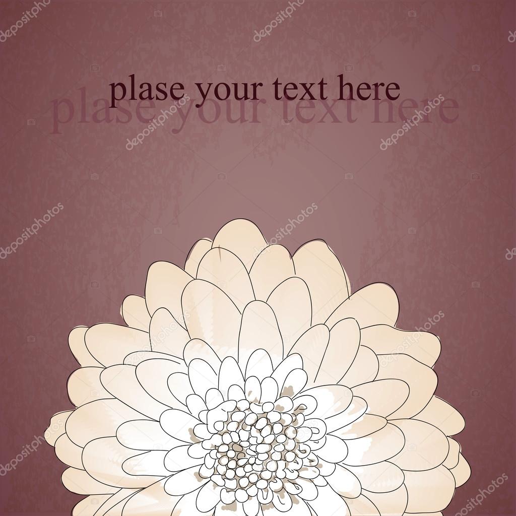 Invitation Card with chrysanthemum and place for your text.