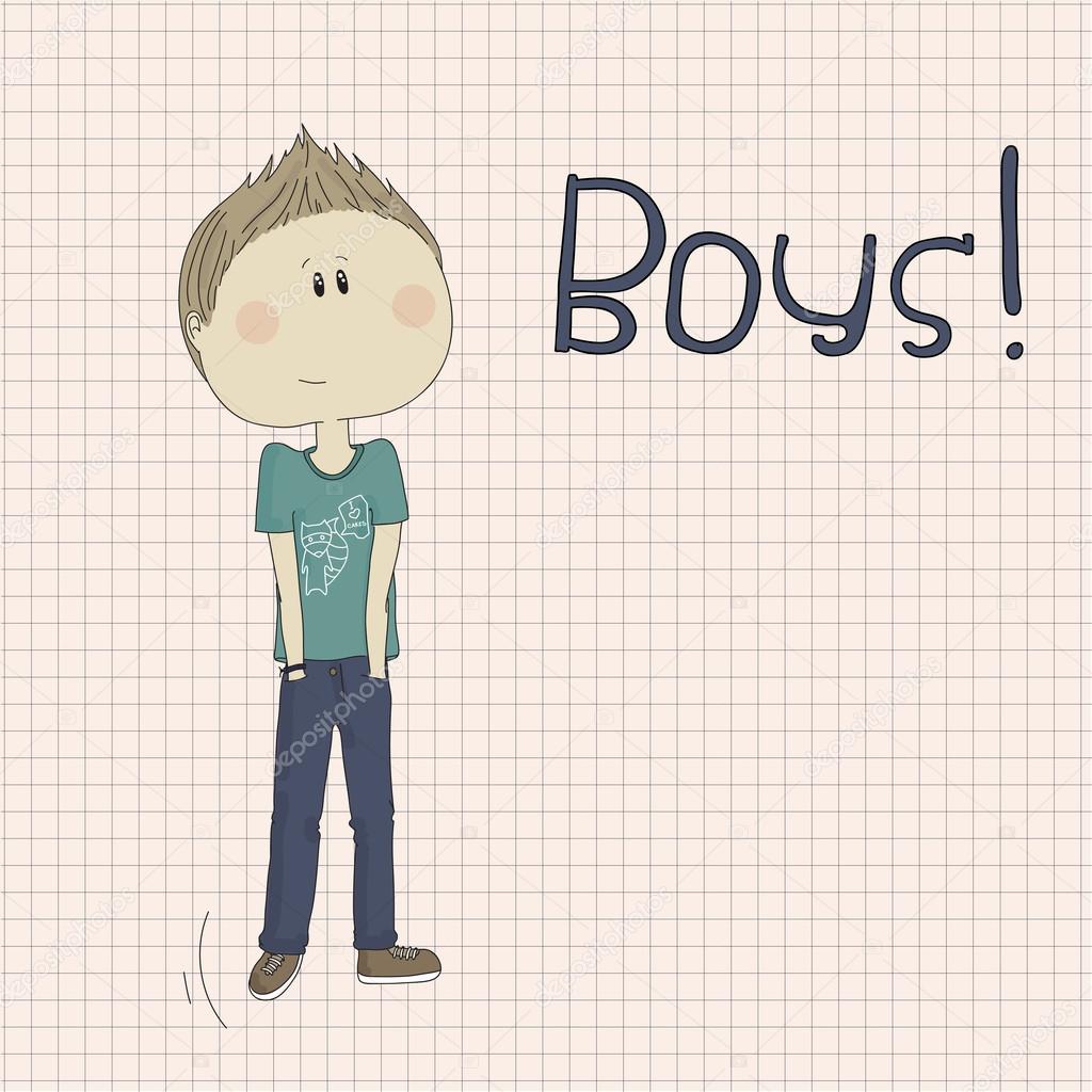 Illustration of hipster boy