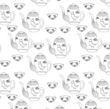 patrón sin costuras retro té ruso