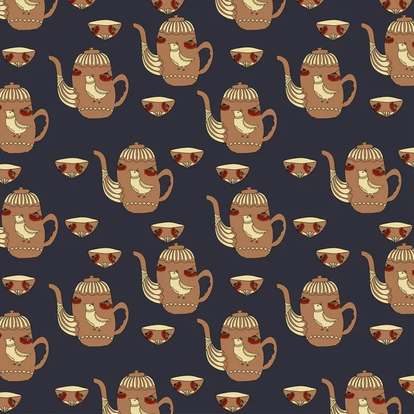 Retro russian tea seamless pattern