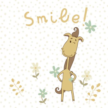 renkli arka plan üzerinde sevimli at