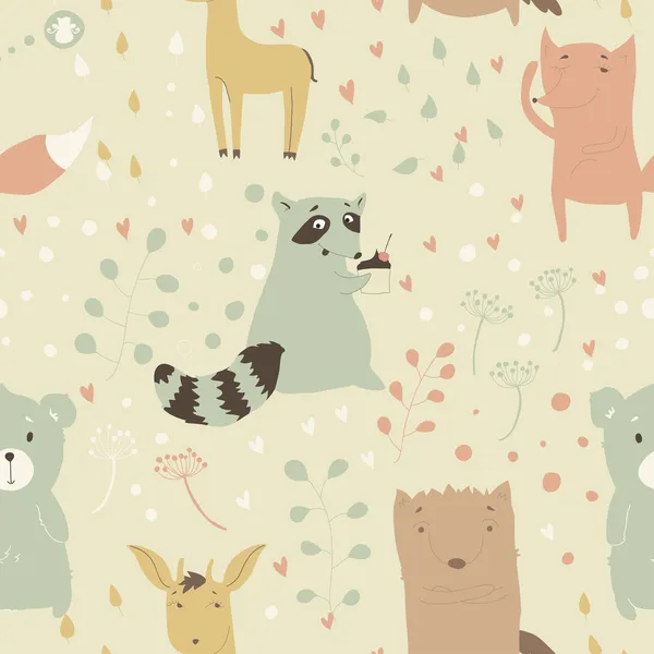 Şirin hayvanlarla kusursuz desen