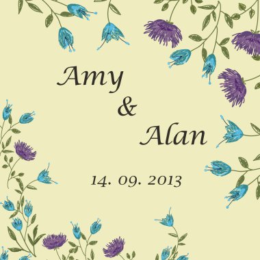 güzel çiçek arka planda düğün davetiyesi. düğün davetiyesi veya tebrik kartı gibi diğer tatil üzerinde kullanılabilir. EPS 10