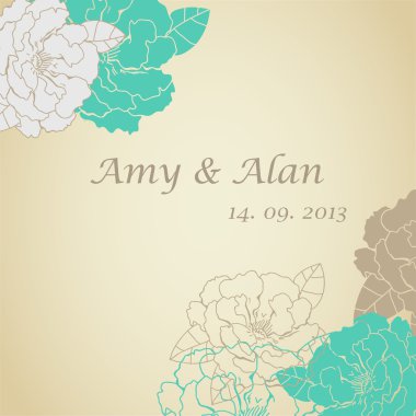 güzel çiçek arka planda düğün davetiyesi. düğün davetiyesi veya tebrik kartı gibi diğer tatil üzerinde kullanılabilir. EPS 10