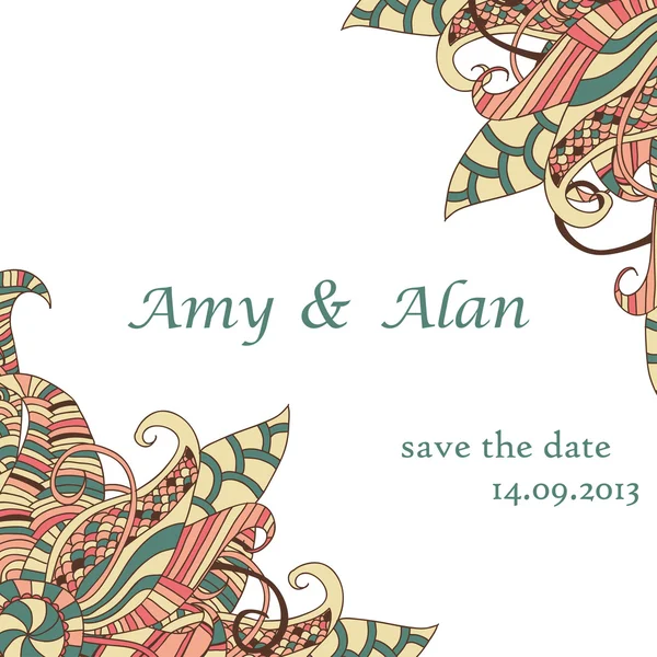 Dekoratif unsur köşeleri. soyut bir davetiye. kart için dalga tasarım şablonu. düğün davetiyesi. EPS 10