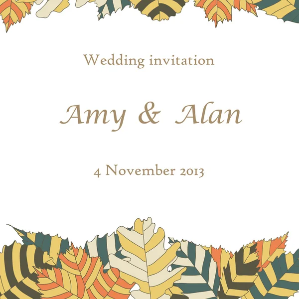 düğün davetiyesi veya kart sonbahar arka plan ile. EPS 10