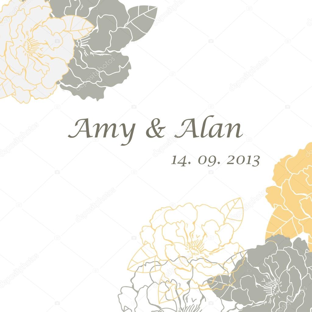 Wedding invitation on the beautiful floral background. Can be used as wedding invitation or greeting card on any other holiday. Eps 10