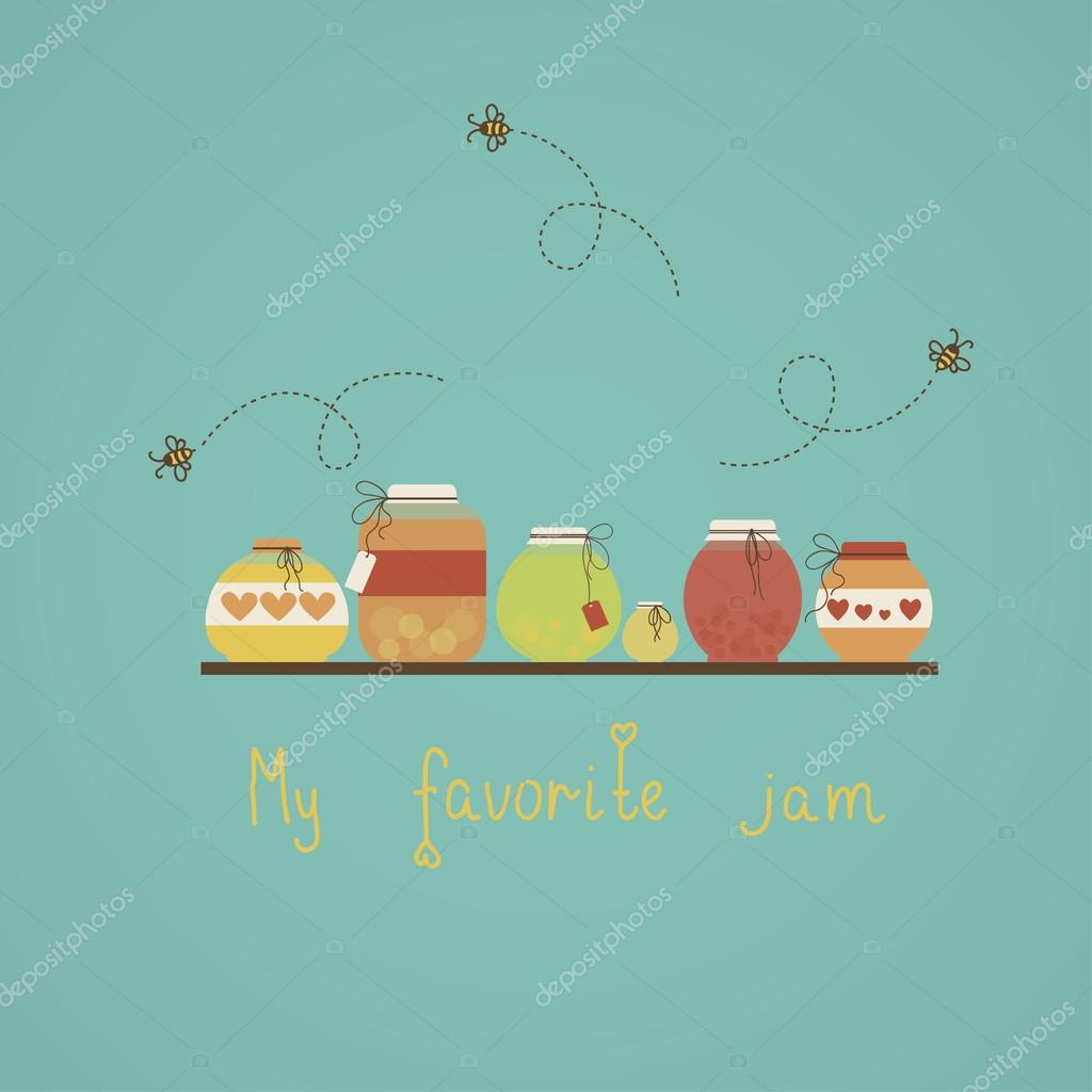 Cute vintage card. Marmalade set. Eps 10 — Stock Vector © artnis 30730783