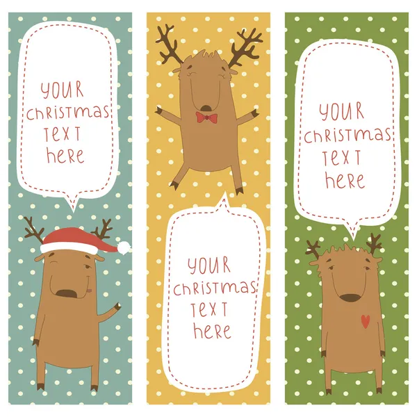 A set of banners with Santa's reindeer. — Stock Vector