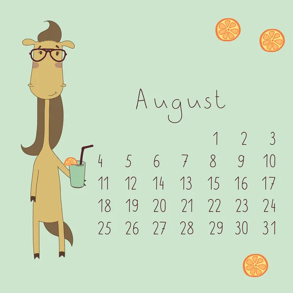 Calendario de agosto de 2014 . — Vector de stock