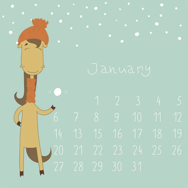 Calendar for January 2014. — Stok Vektör