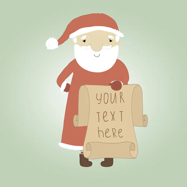 Saludo a la tarjeta de Navidad y Año Nuevo con Santa Claus . — Vector de stock